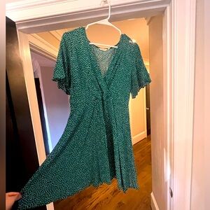 Green Dress, Mini Dress, Polka Dot, Casual Summer Dress